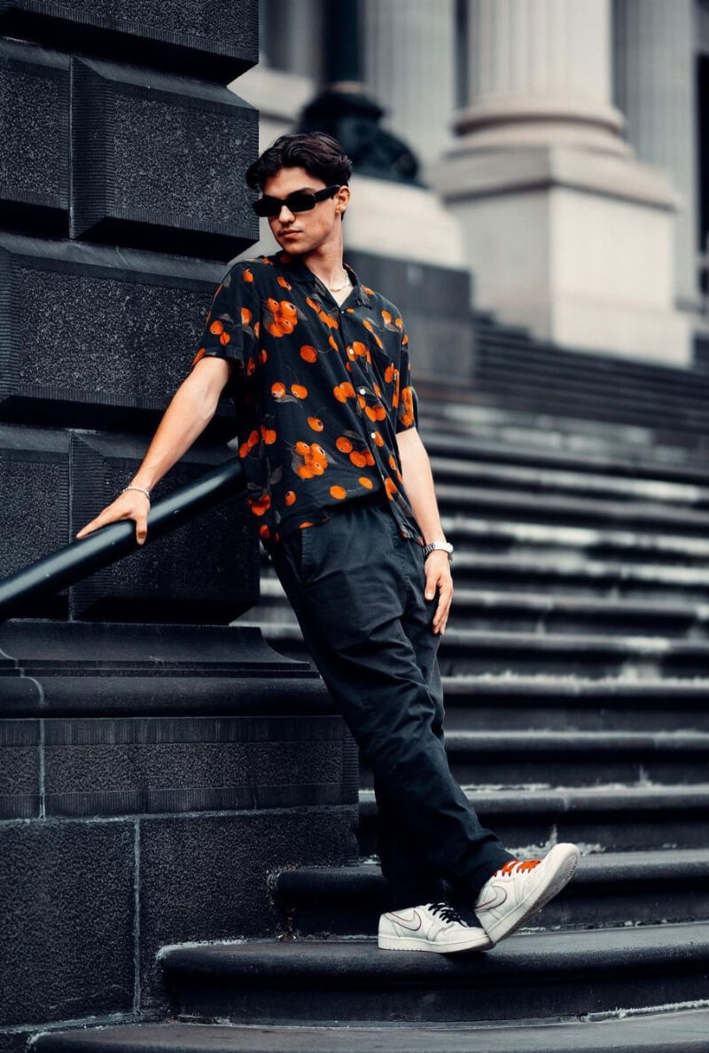 Harvey Petito In Printed Shirt With Pants