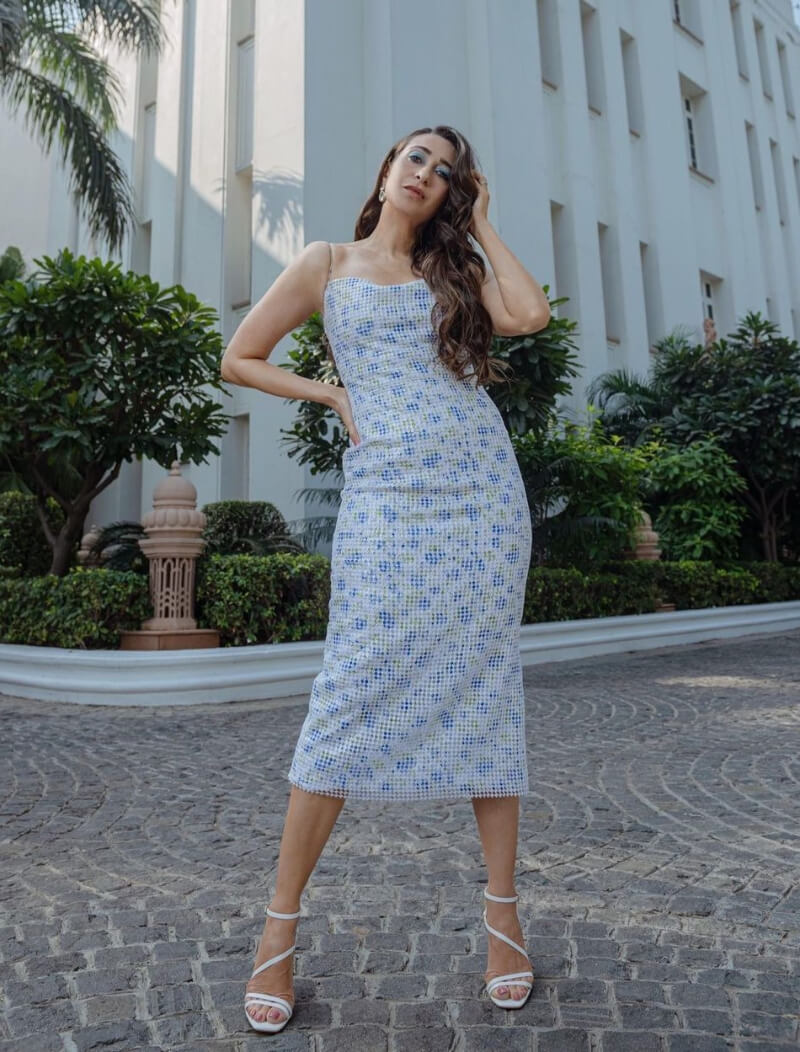 Karisma Kapoor In White Printed Bodycon Dress