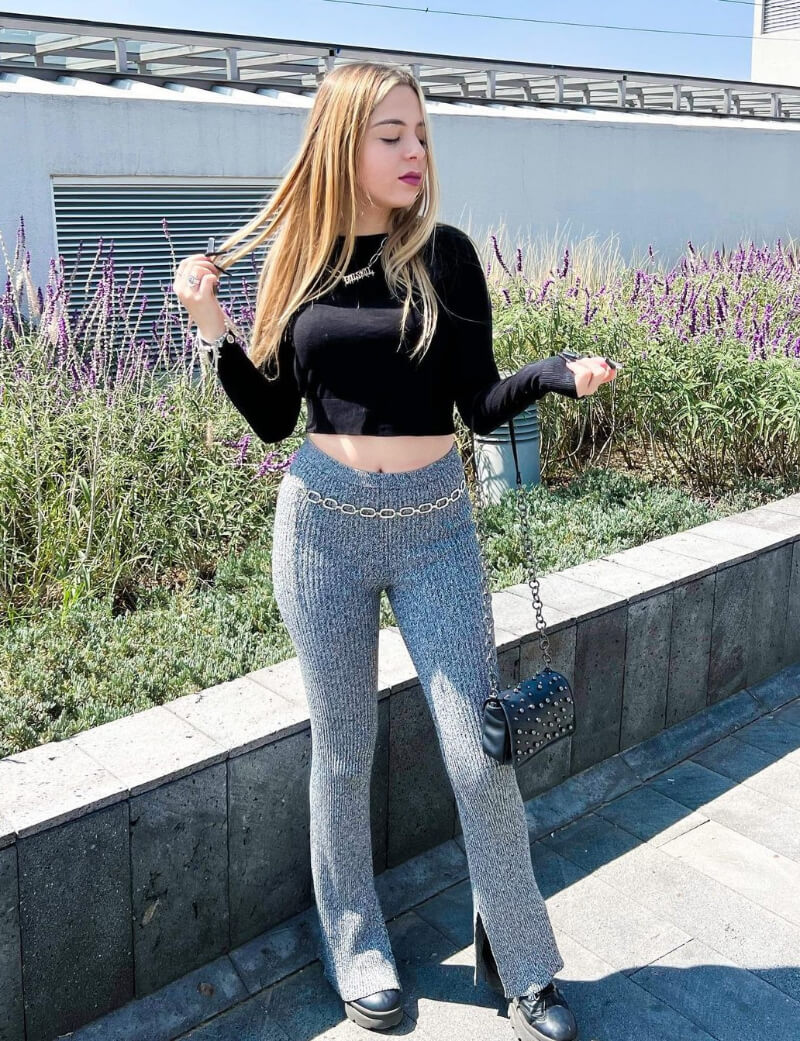 Laila Montero In Black Woven Top and Pants