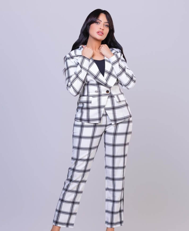 Oumi Amani In Checked Co-Ord Set
