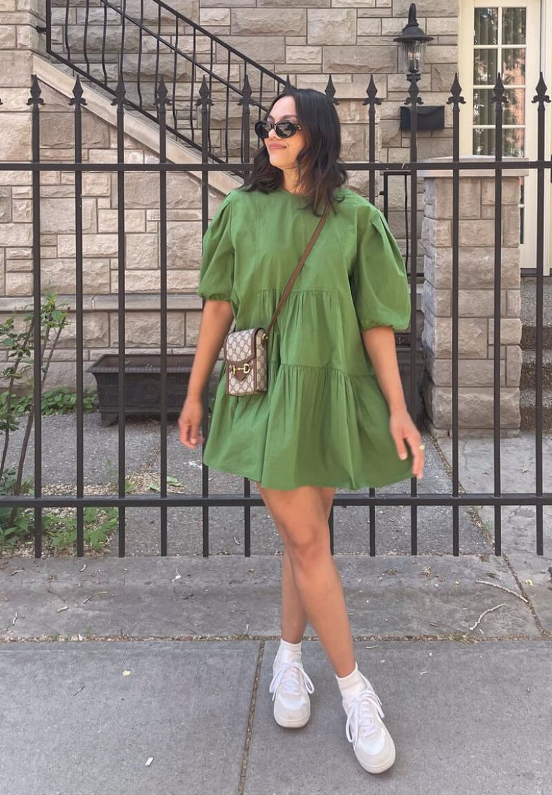 Being Julia In Green Frill Short Dress