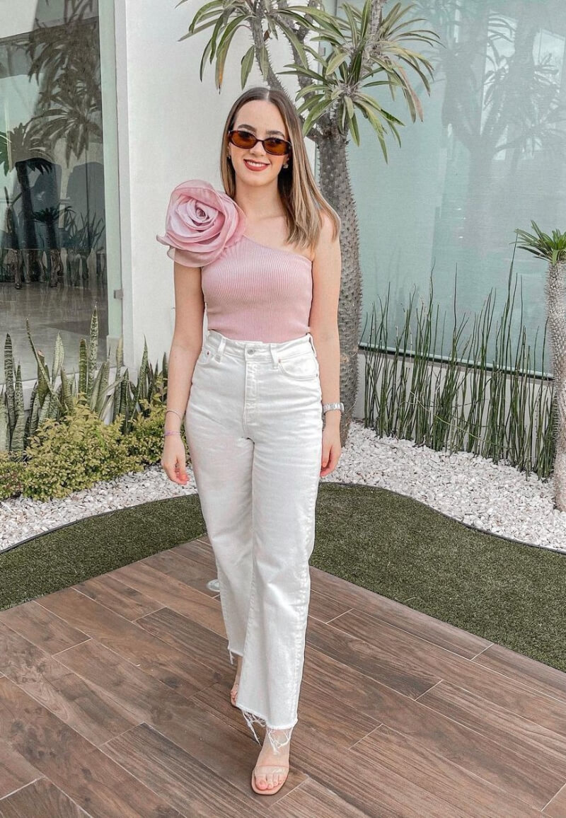 Emma Novoa In Pink Asymmetrical Top With Pants