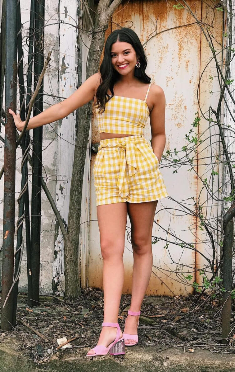 Jenna Palek In Yellow Checked Co Ord Set - K4 Fashion