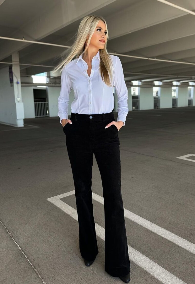 McKenna Wesley In White Shirt With Black Pants