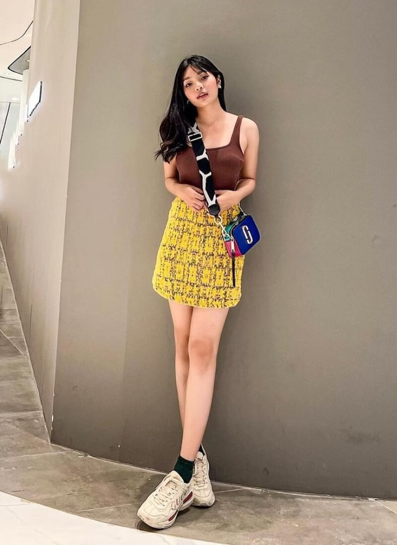 Na Sady In Crop Top With Printed Short Skirt