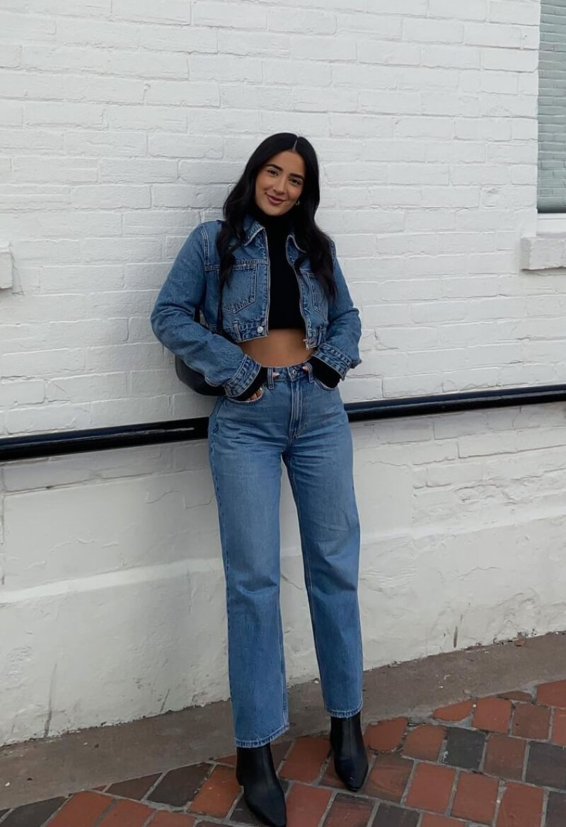 Adelle Zaya In Blue Denim Co Ord Set
