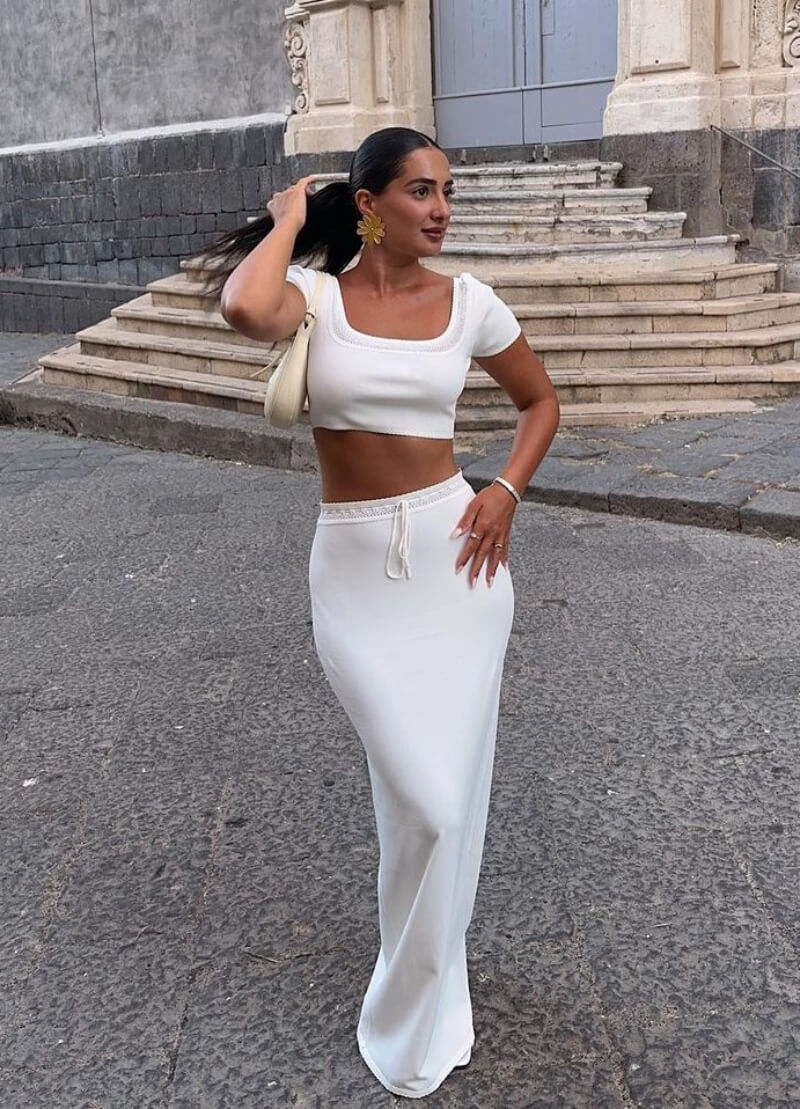 Adelle Zaya In White Co Ord Set