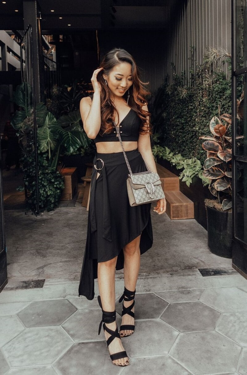 Christine Hsu Lu In Black Co-Ord Set