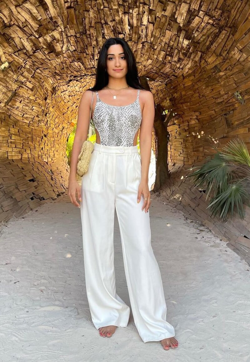 Maaria Deek In Silver Cami Top With Pants