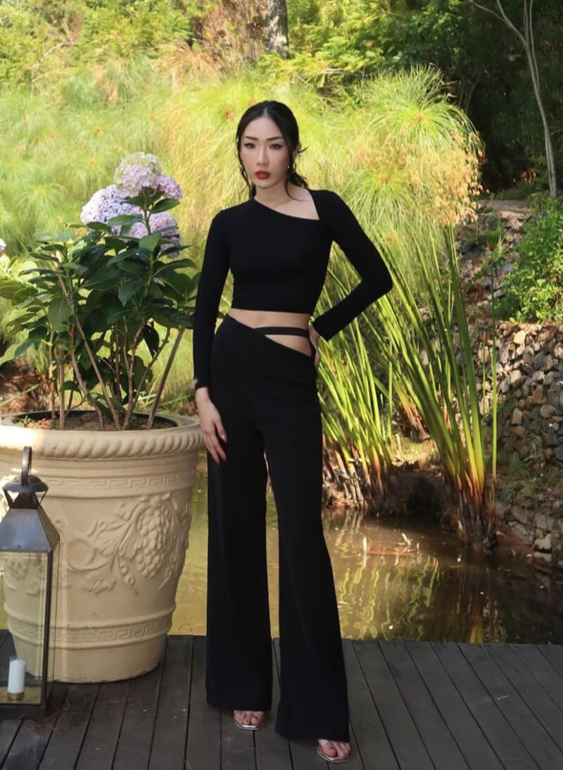 Natalia Natawijaya In Black Co-Ord Set