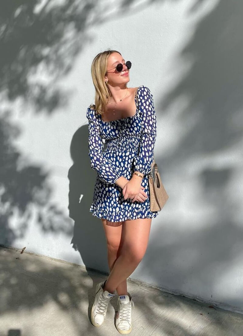 Nati’s Style In Blue Printed Short Dress