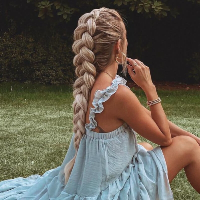 A Baggy Long Braided Ponytail Hairstyle
