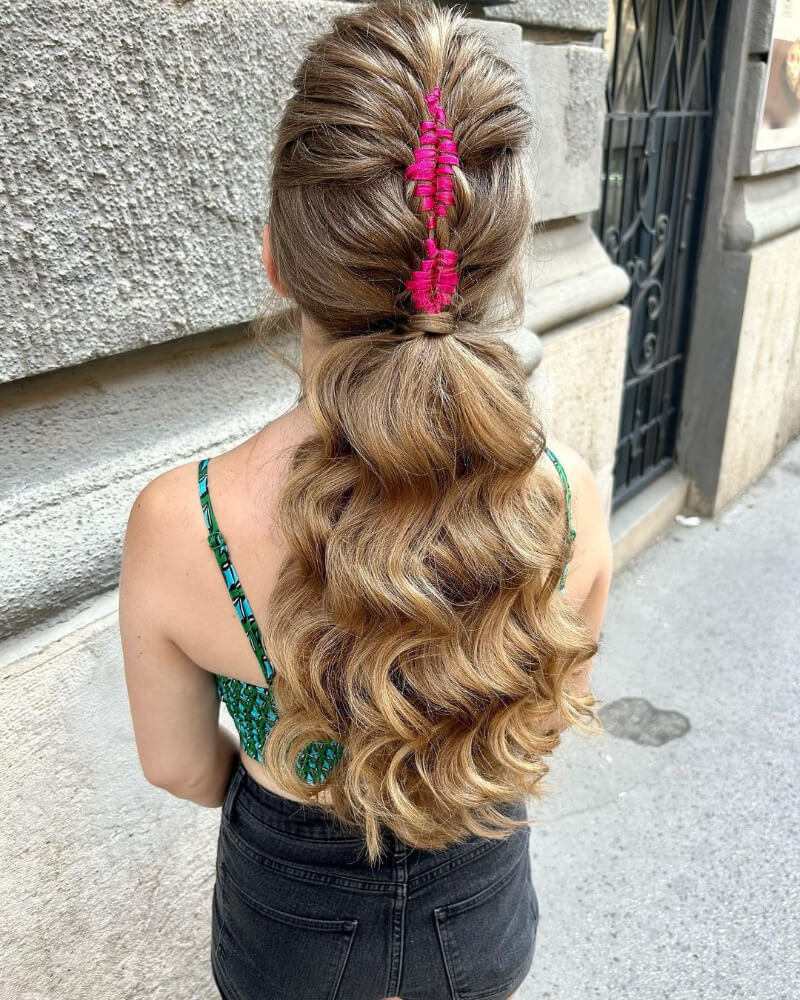 A Puffed Braided Wavy Hairstyle