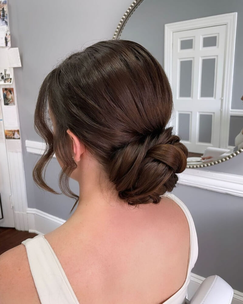 A Wrapped Bun Hairstyle