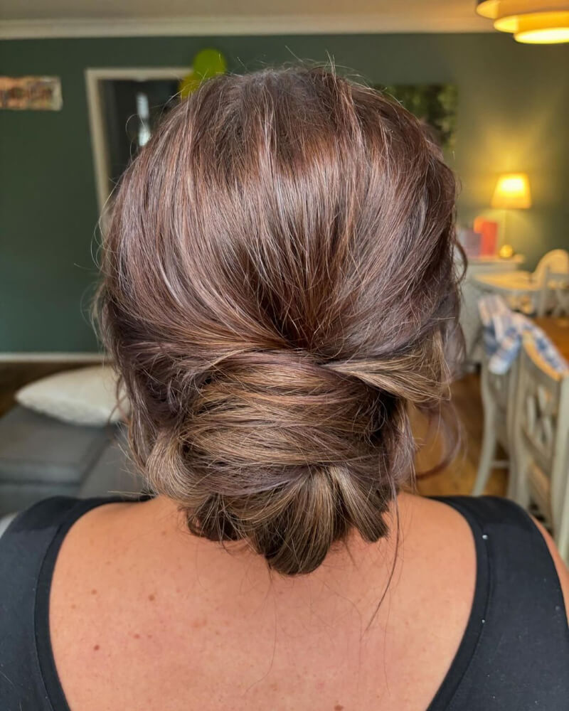 A Wrapped Low Bun Hairstyle
