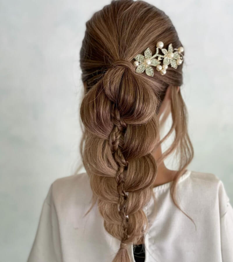 Baggy Heart Shape Braided Ponytail