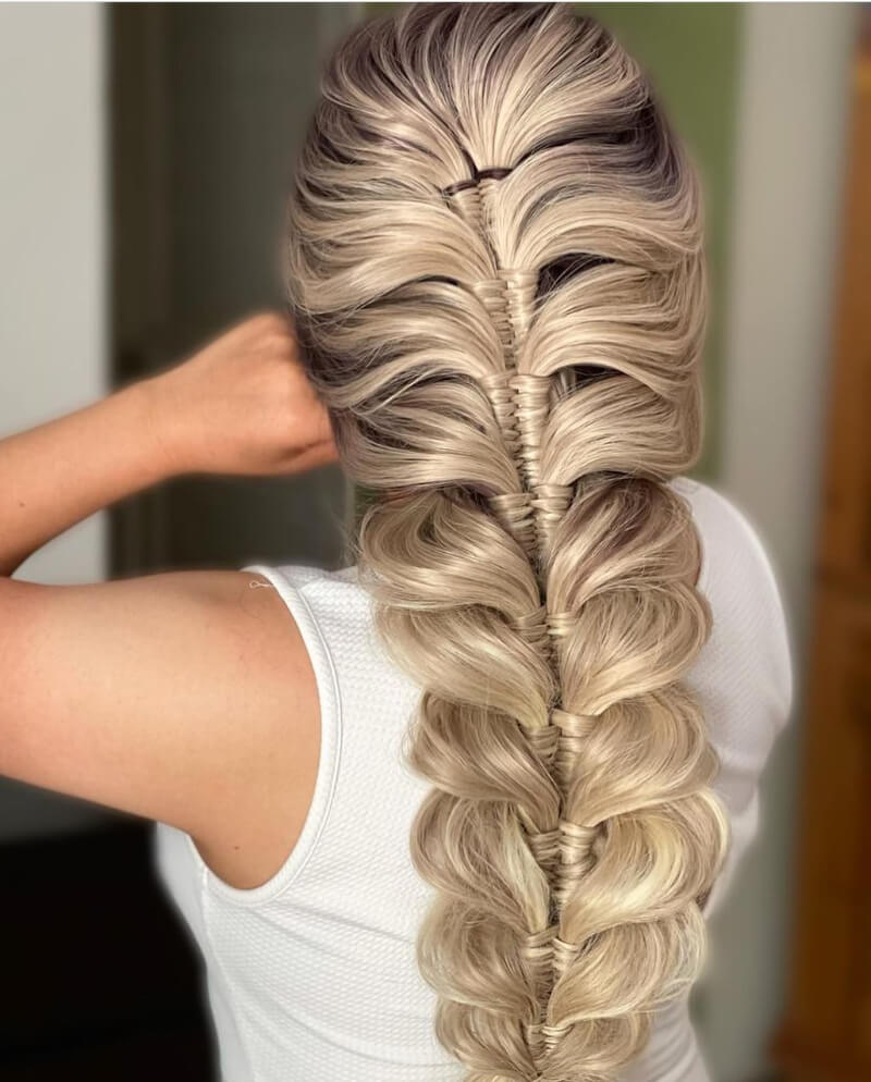 Beautiful Intricate Heart Shape Braided Ponytail