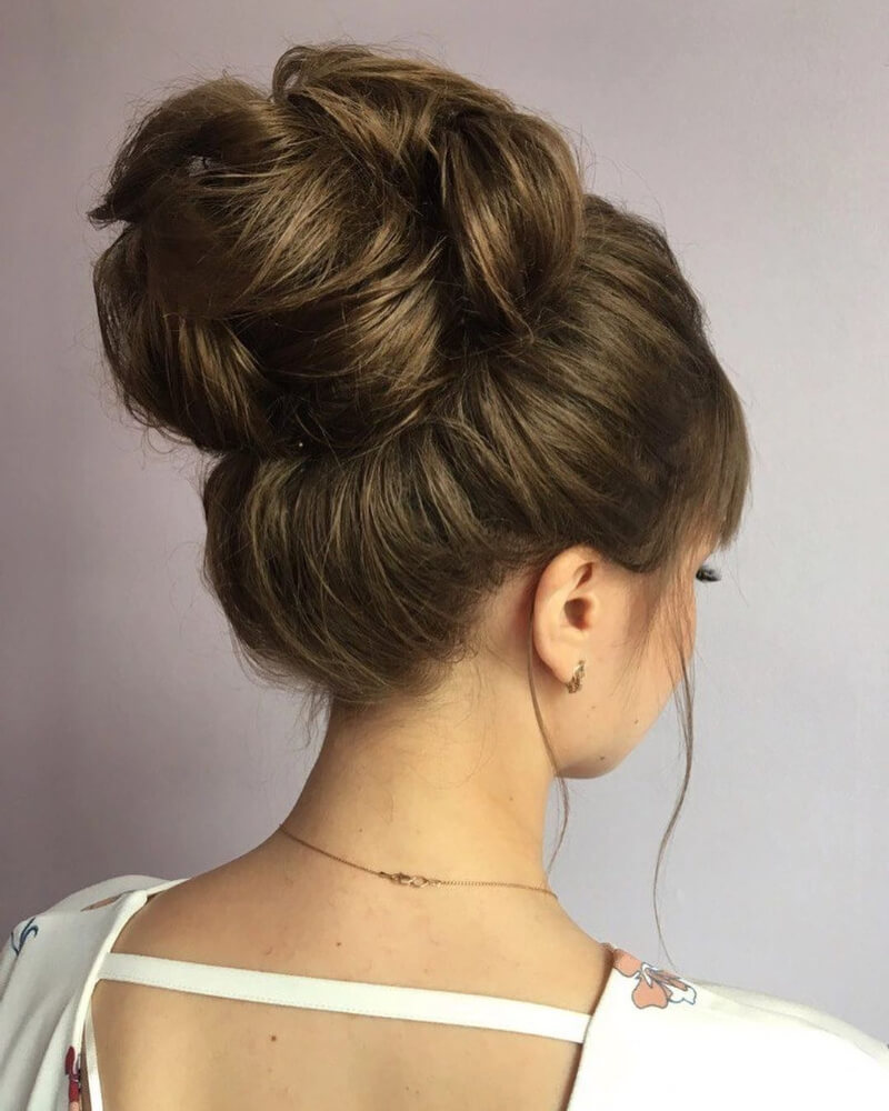 Beautiful Puffed Baggy Bun Hairstyle