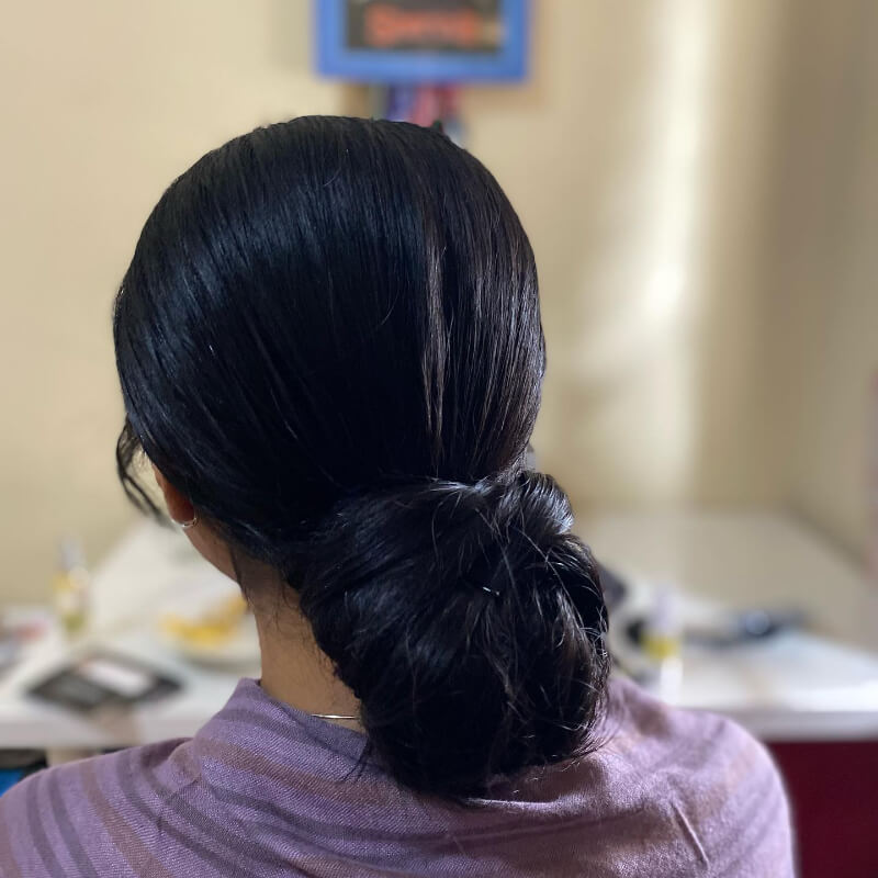 Black Hair Twisted Baggy Bun Hairstyle