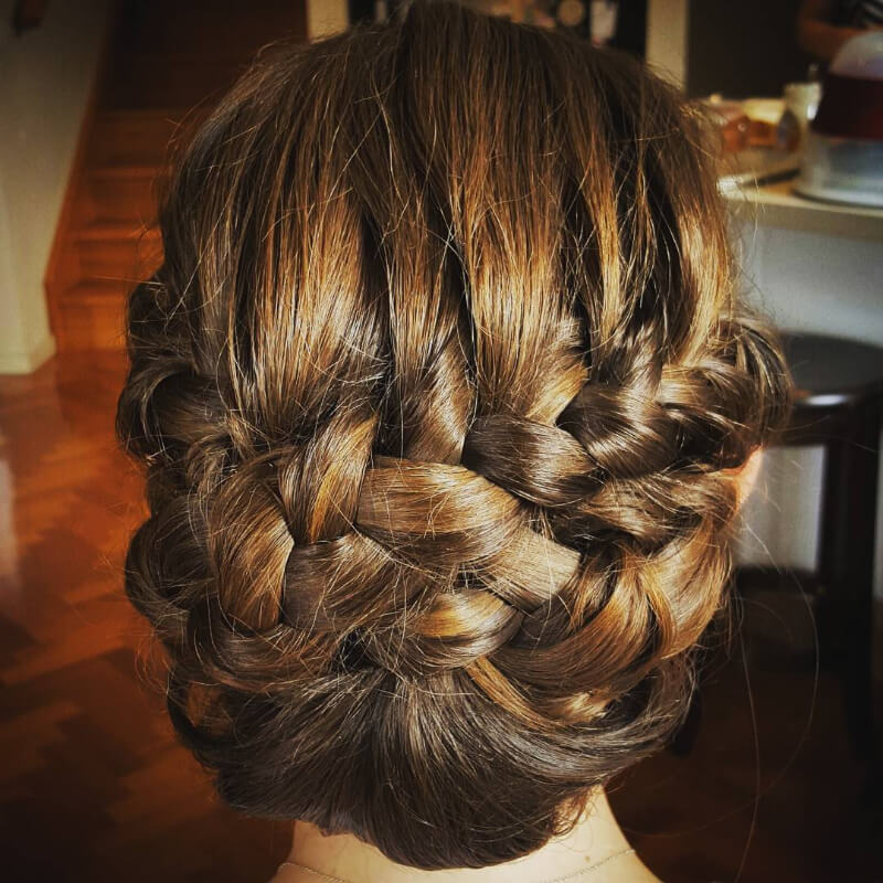 Full Baggy Braided Bun Hairstyles