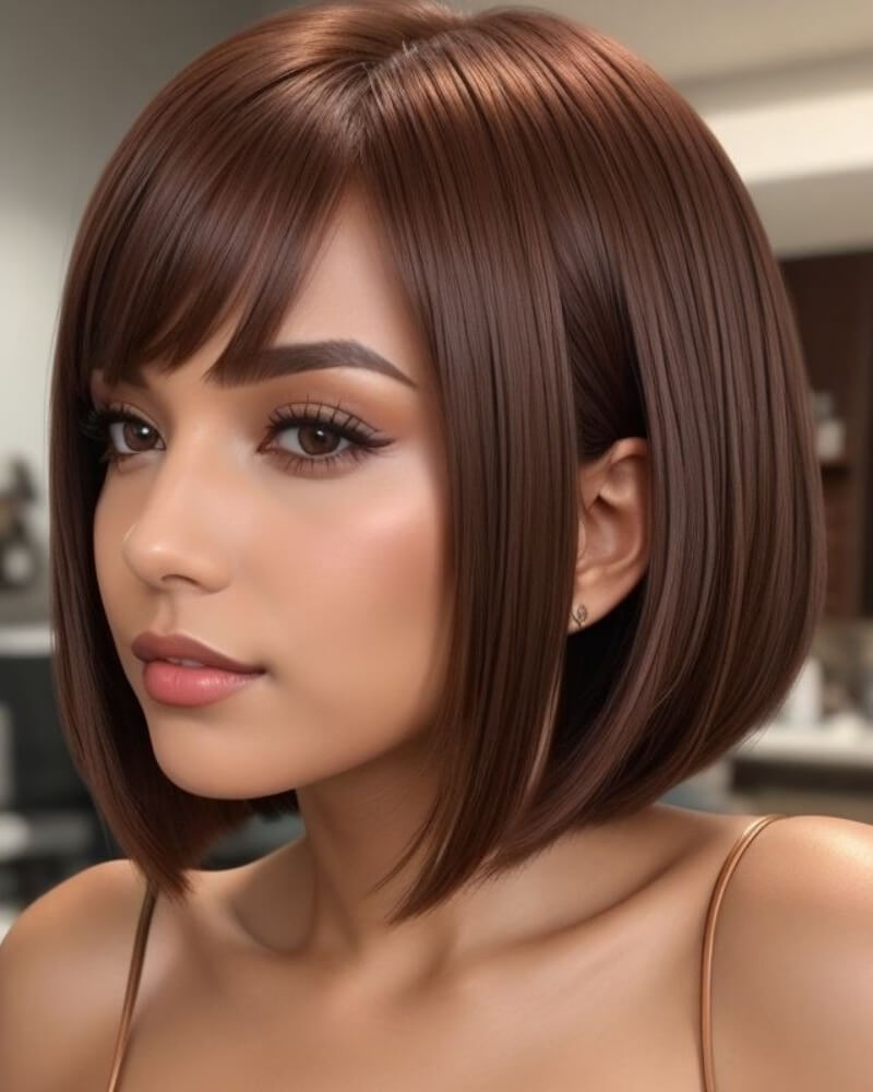 Gorgeous Sleek Bang Hairstyle