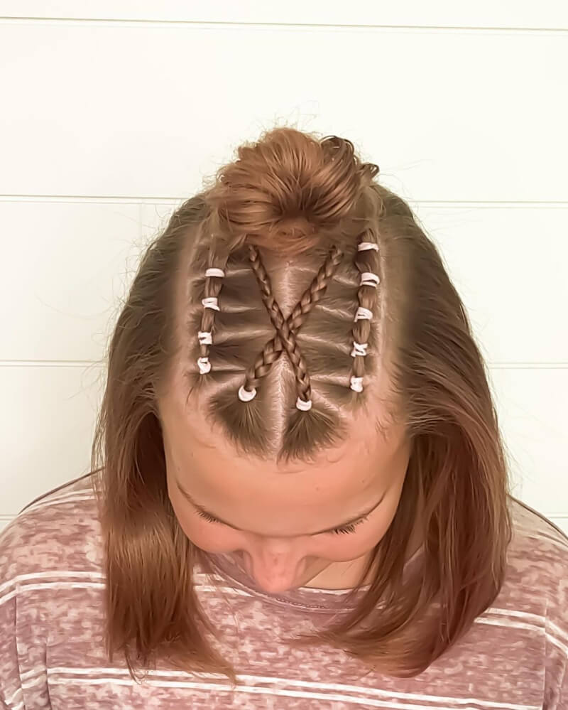 Easy Half Updo With Braids Hairstyle