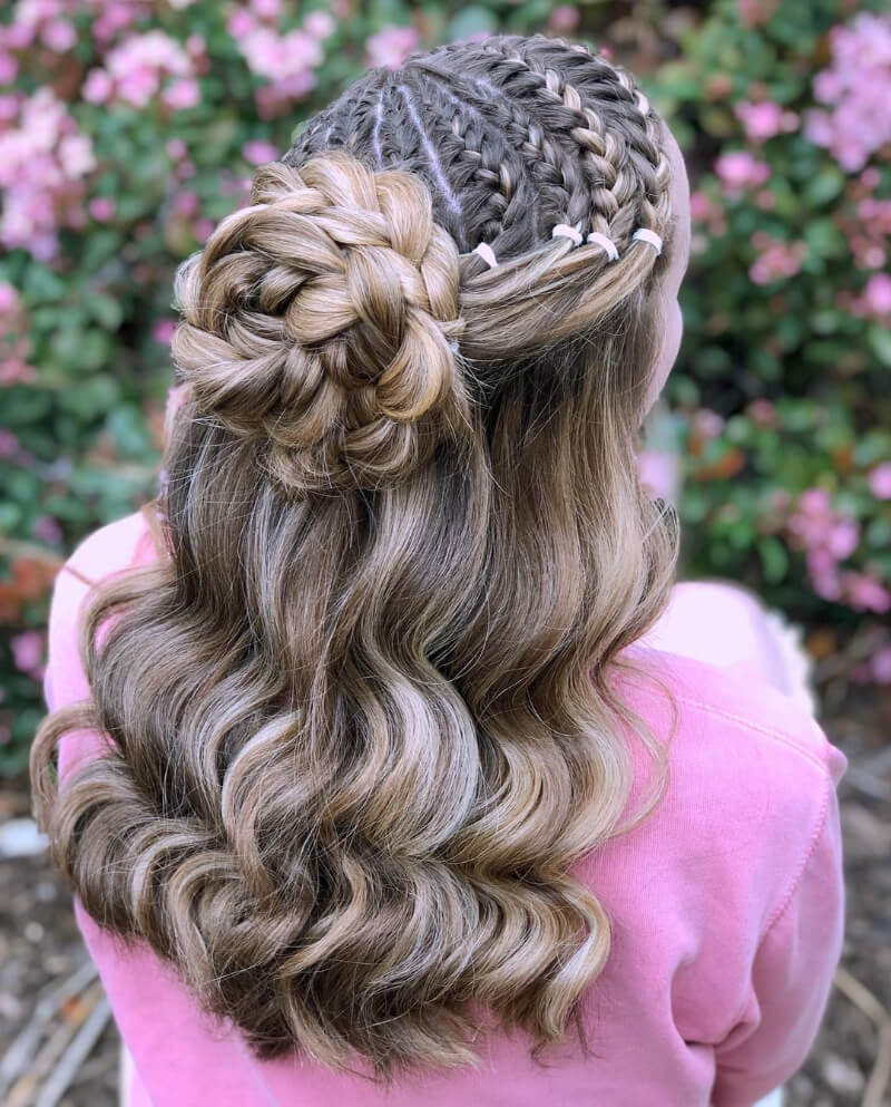 Infinity Braids With Bun Hairstyle