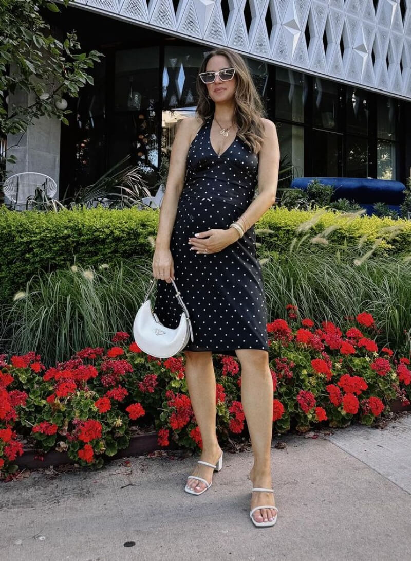 Lauren Roscopf In Black Printed Bodycon Dress