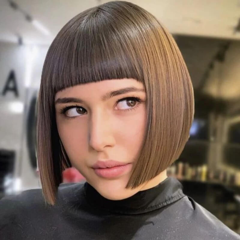 Lovely Front Fringe Bob Cut Hairstyle