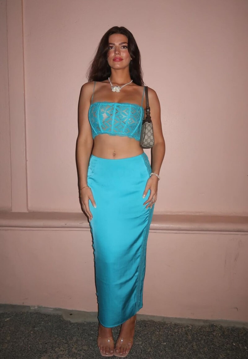 Mackenzie Aaliyah In Cyan Co Ord Set