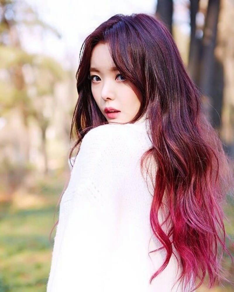 Red Texture Sleek Wavy Hairstyle