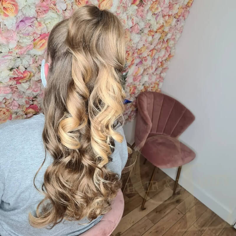 Roll Curls Half Ponytail Hairstyle
