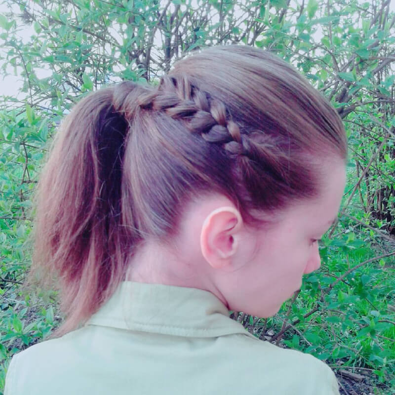Side Braided Knotted Ponytail