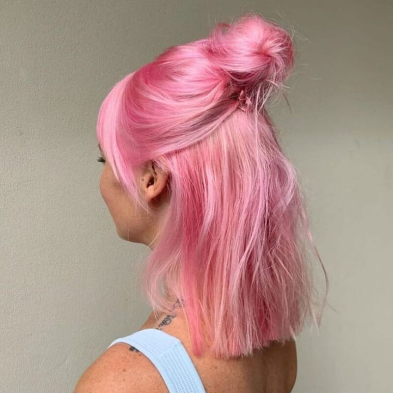 Textured Half Up Bun Hairstyles