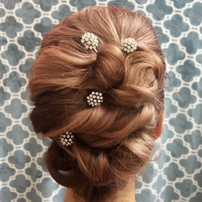 Textured Twisted Braids Bun Hairstyle