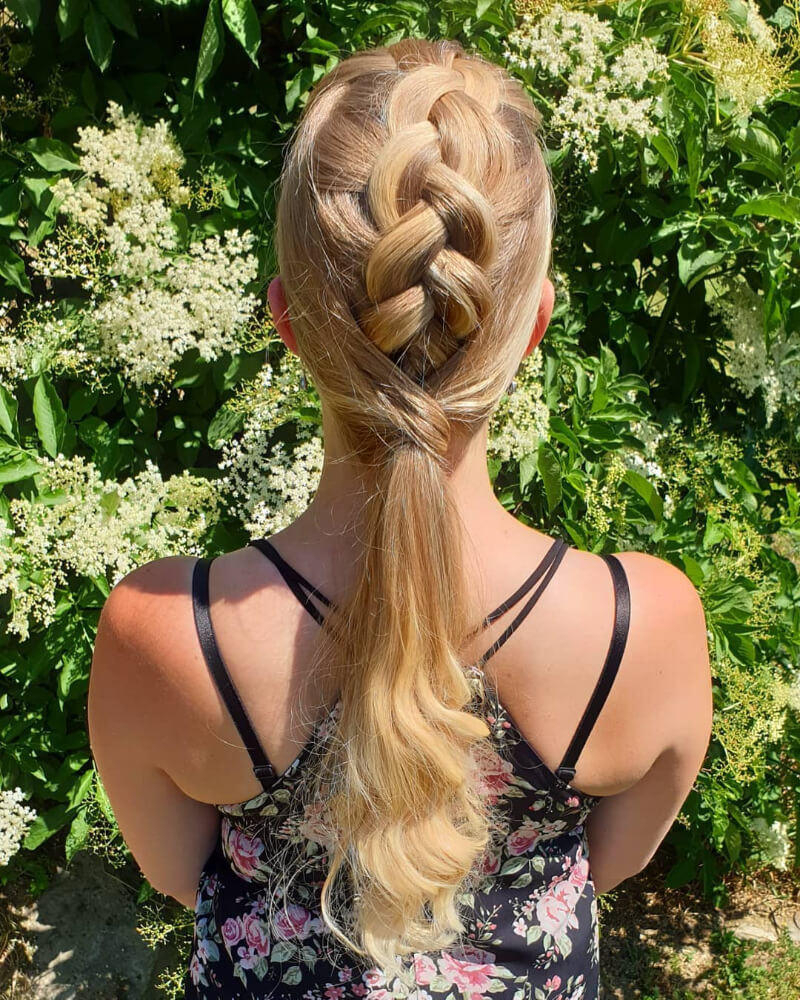 Thick Knotted Braids Ponytail