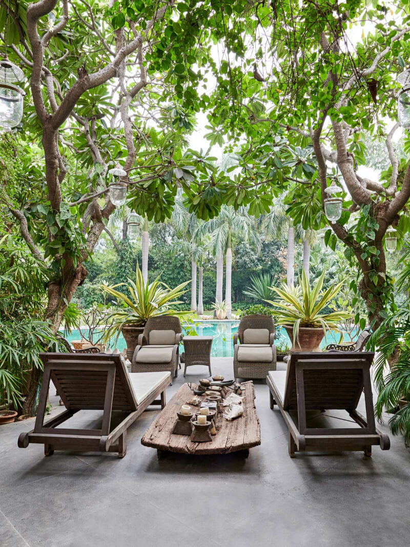 Embrace Restful Greenary Pool Side View from Tarun Tahiliani Residence