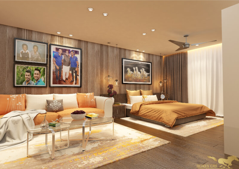 Krunal Pandya's Bedroom Oasis Warmth and Vibrancy in Every Detail