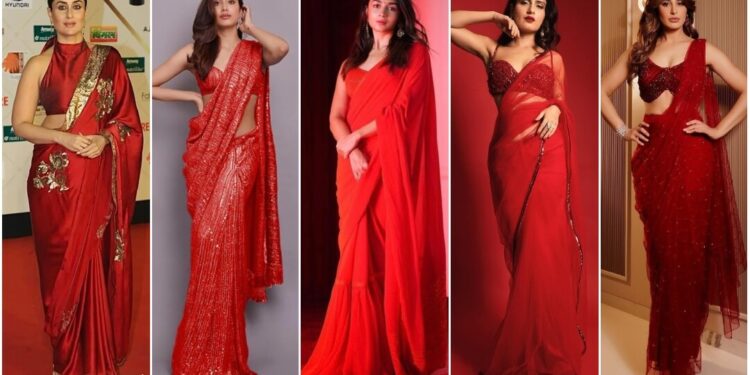 Bollywood Celebrities in Red Hot Sarees: The Ultimate Valentine’s Day Look